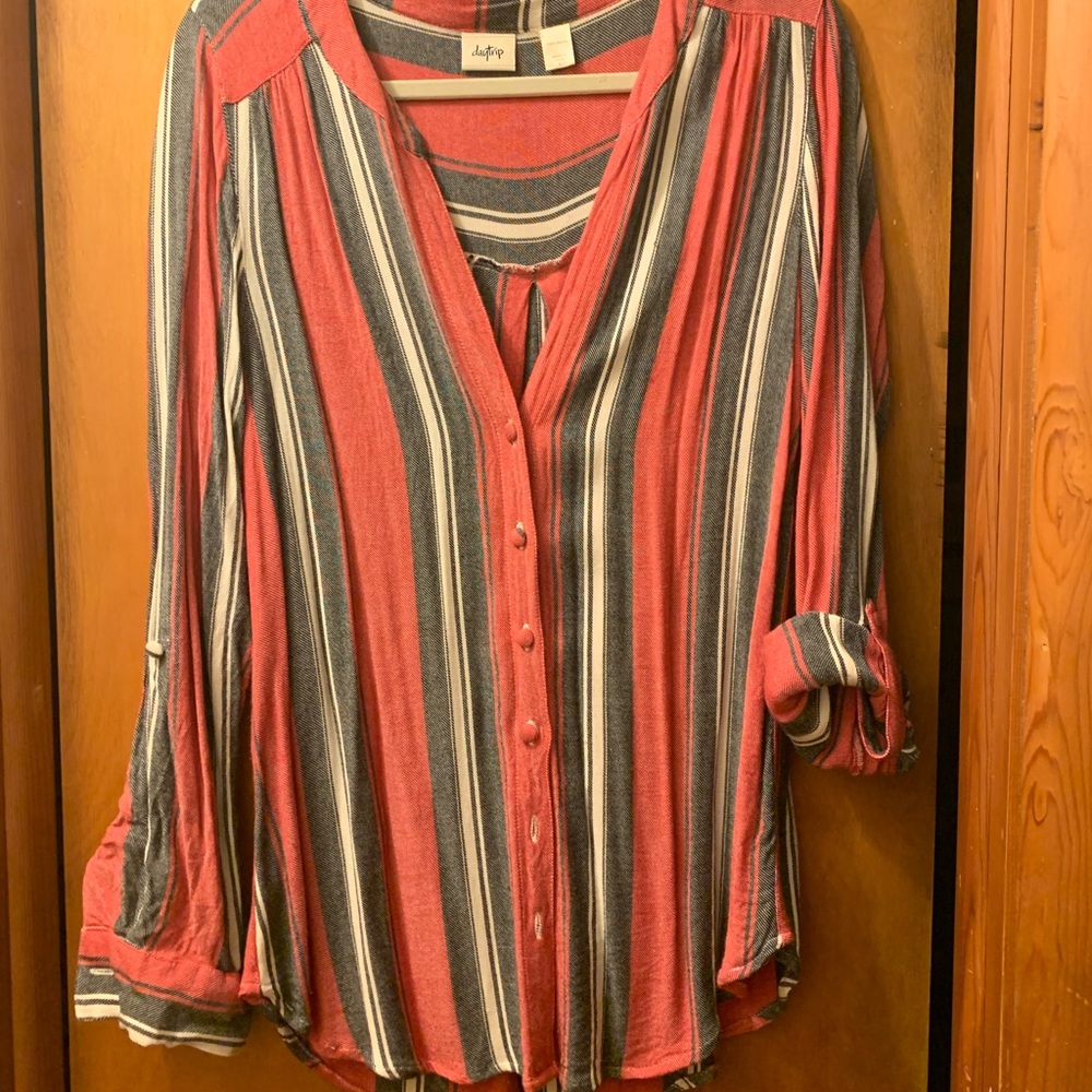 Striped button up